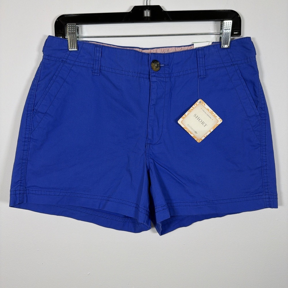 Dockers Fun‎ All Around Short 8 Cotton Chino Blue NWT Classic Colorful Summer